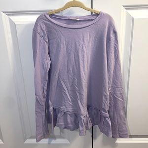 Crewcuts long sleeve ruffle bottom shirt